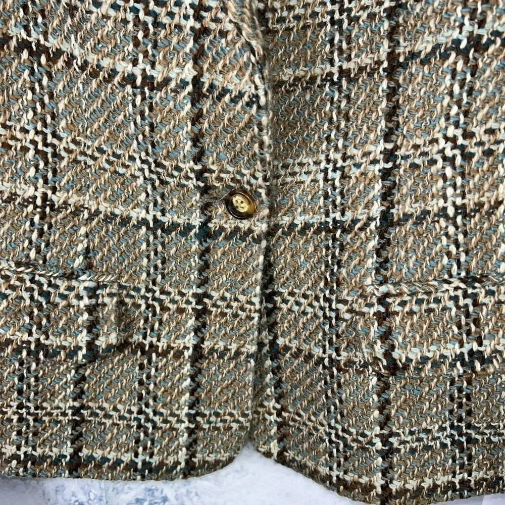 Orvis Wool Plaid Single Breasted Blazer Coat - Picture 8 of 14
